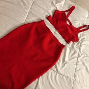 Red Bandage Two Piece set